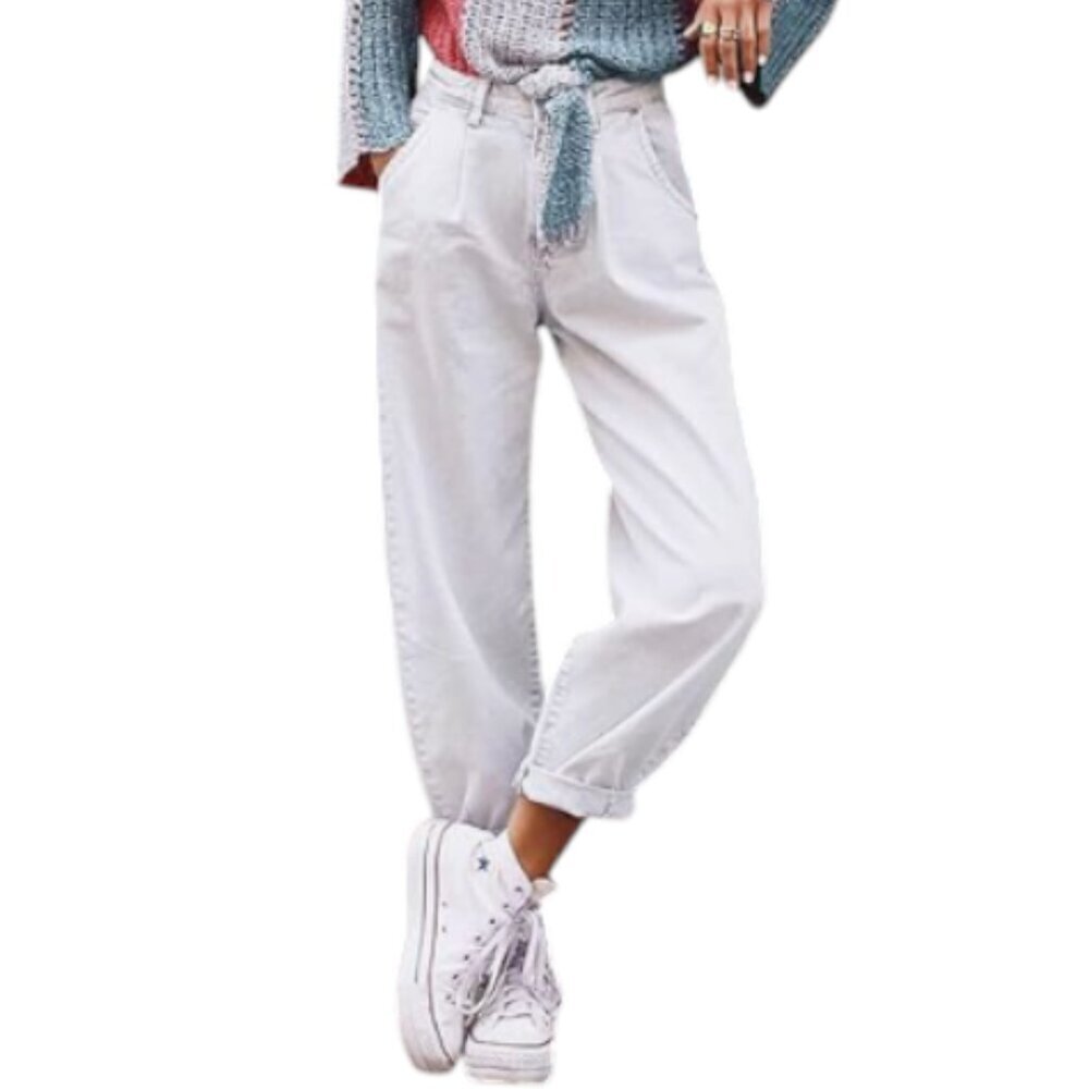 Astylish | NWOT Classic High Waist Baggy Slouchy Boyfriend Jeans in White Size 4 - Picture 2 of 11